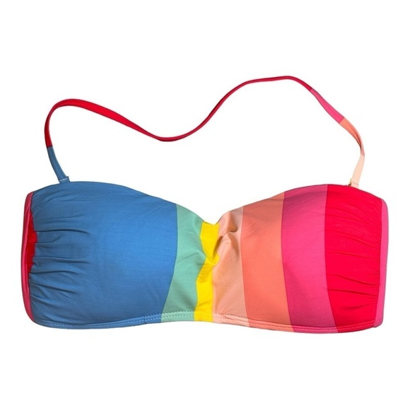 La Blanca Striped Bandeau High Waisted Bikini NWOT - Picture 3 of 9